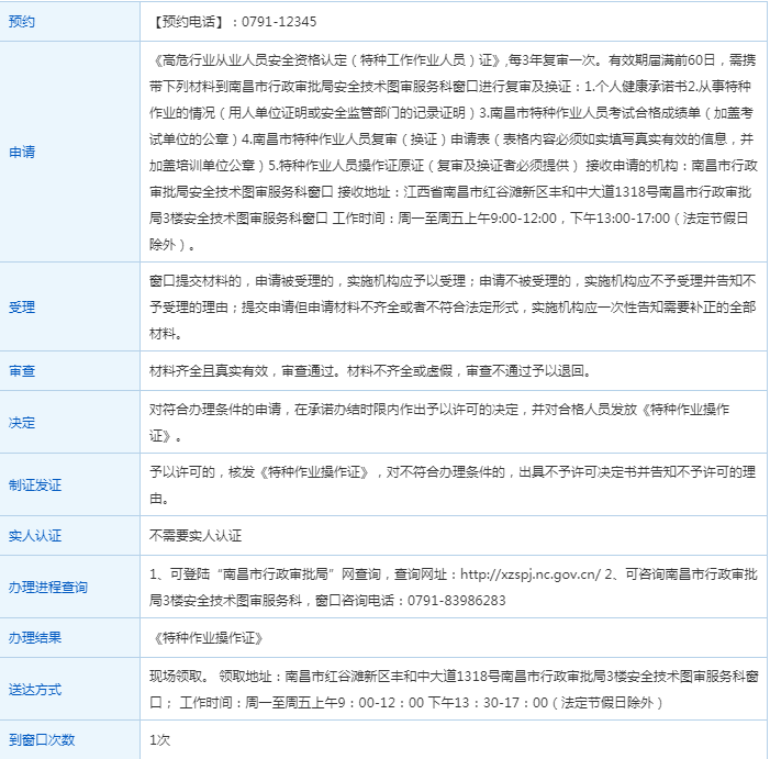 南昌籍特种作业操作员的资格证发放要求。(图1)